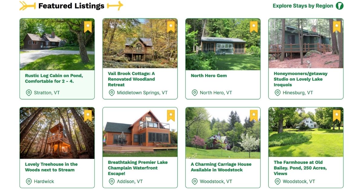 Featured Vermont cabins